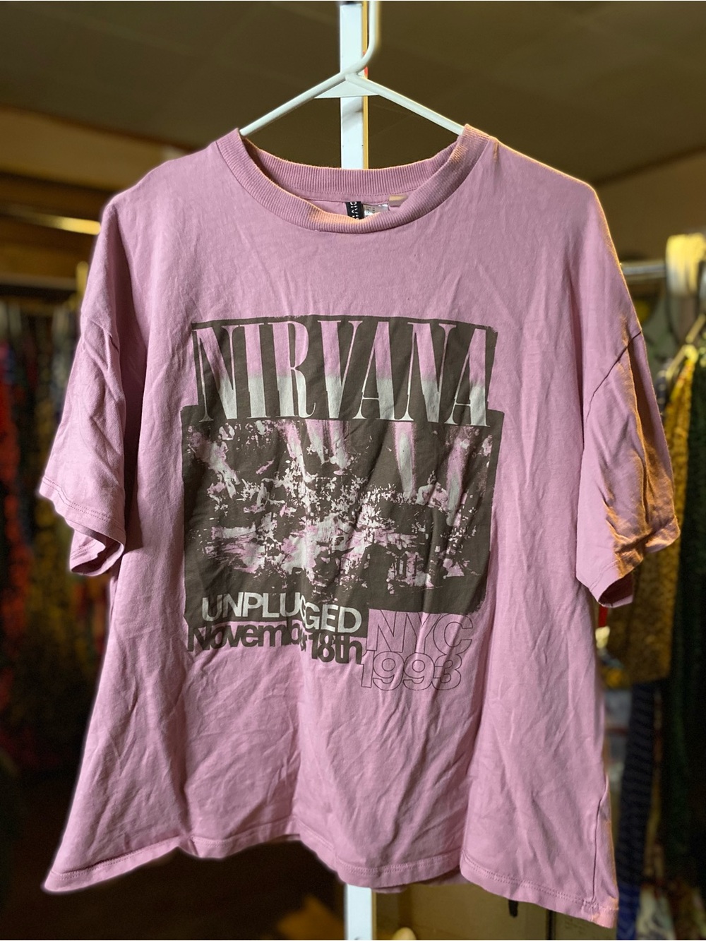 NIRVANA Pink Graphic Short Sleeve Tee